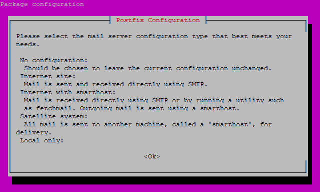 Mail server configuration