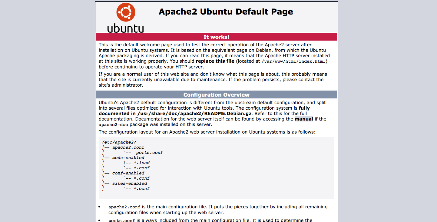 Apache web server configuration file