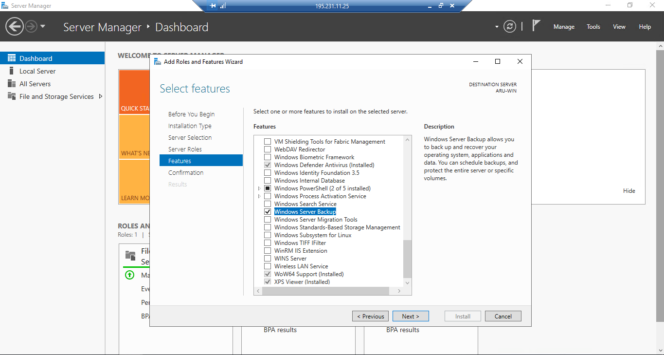 Windows Server Backup Schedule Backup On Windows Server ArubaCloud Com